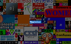 The youdeliver.org block, lit up among its dimmed neighbours on the Million Dollar Homepage grid